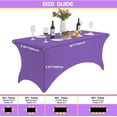 thumbnail image 2 of Galenzoov 2 pack 6FT Rectangular Fitted Tablecloth – Stretchable Spandex Table Cover Machine Washable, Ideal for Wedding, Dinner, Gatherings & Festivals, Dark Purple, 2 of 8