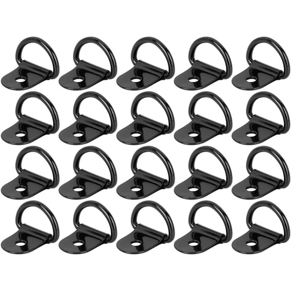 20pcs D Shape Tie Down Anchors Lashing Rings for Car Truck Trailer Cargo RV Boats- Black