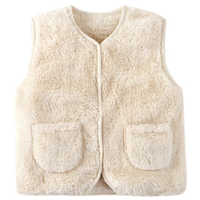Boys And Girls' Warm Winter Jacket Baby Solid Color Suitable For Inner Wear In Autumn And Winter Versatile For Both Children And Adults Suitable For 9M 6Y Olds. Boys Tops Beige 100/3 Y—4 Y