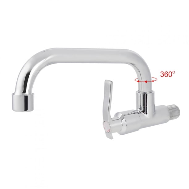 AUNMAS G1 / 2inch Grifo de Agua fría Montado en la Pared Lavabo de Plata Simple Lavabo Grifo para Cocina casera(2#) Ecomeon no