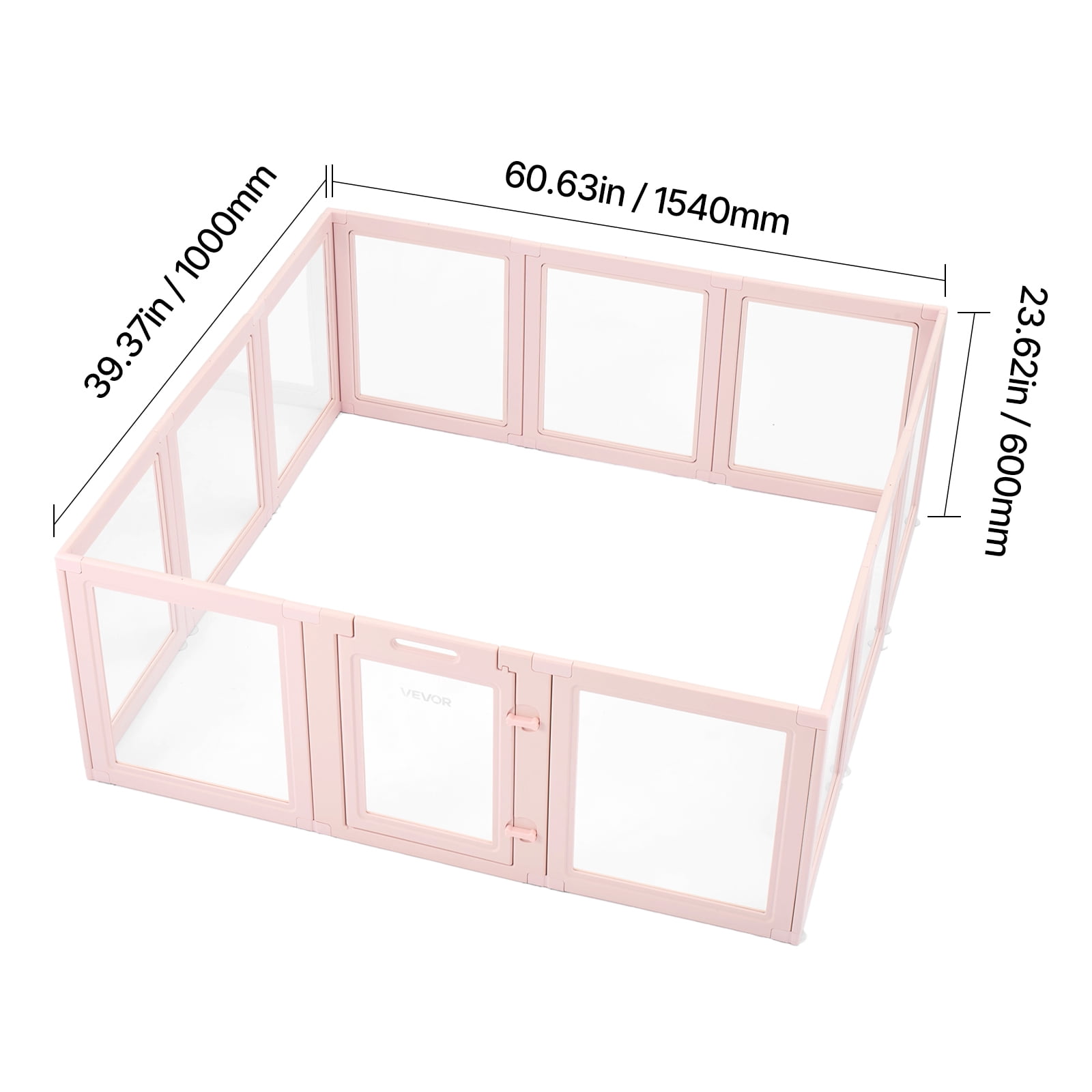 VEVOR Dog Whelping Box, 60x59x23 in Transparent Plastic Dog Whelping Pen for X-Large Sized Dogs,Waterproof Puppy Playpen with Windows & Door Lock,Easy to Clean,Durable Indoor Pet Dogs Cats Birth Kit