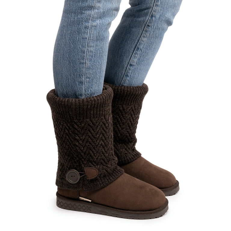 MUK LUKS Women s Janie Knit Cuff Mid Calf Boot Walmart