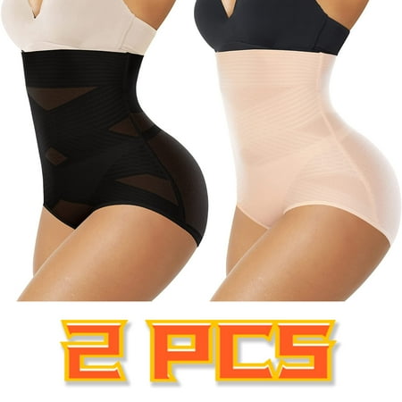 MISS MOLY 2 Packs of Tummy Control Shapewear Panties for Women High Waisted Body Shaper Slimming Shapewear Underwear Girdle Panty