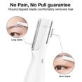 thumbnail image 3 of PRITECH Electric Eyebrow Trimmer Painless Facial Hair Remover for Chin Neck Upper Lip, Precision Shaver with Comb & Replaceable Blades, Battery Powered Portable for Body & Peach Fuzz, 3 of 7