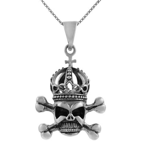 Daxx Men's Sterling Silver King Skull An