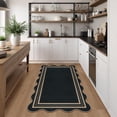 thumbnail image 7 of 3'x5' Washable Jute Kitchen Rug – Black Farmhouse Scalloped Entryway Rug, Non Slip Indoor/Outdoor Mat for Kitchen, Bathroom, Porch, 7 of 7