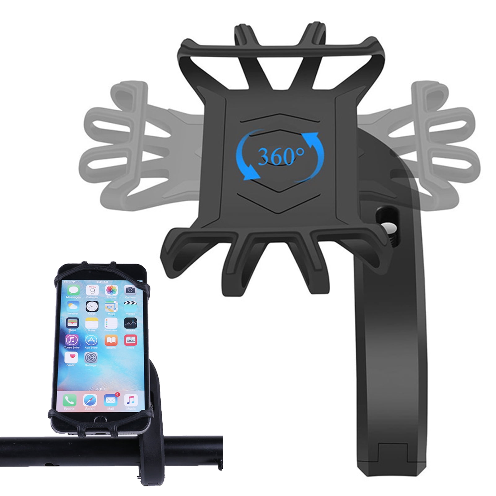 Cheers.US Bike Phone Mount, Universal Bike Cell Phone Holder, 360° Rotatable, Silicone Bicycle