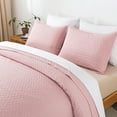 thumbnail image 3 of JML Quilt Set Queen Size Lightweight Bedspread, Soft Summer Quilt Bedding Set Coverlet for All Seasons with 3 Piece (1 Quilt, 2 Pillow Shams), Pink, 3 of 7