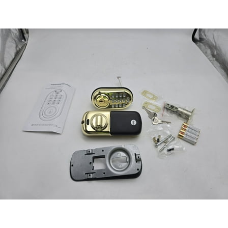 Open Box Yale Security Real Living Lock YRD210NR605 Keyless Button Deadbolt - Brass/Gold