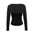 thumbnail image 2 of Rigardu Slim Fit Shirts for Women Long Sleeve Going Out Tops Basic Tees Women Casual Printing Short Sleeves V Neck Loose T Shirt Blouse Tops, 2 of 7