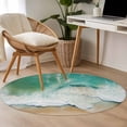 thumbnail image 3 of Area Rug 48in, Summer Ocean Beach Seaside Floor Carpet Living Room Rug, Sea Wave Ombre Seashore Non-Slip Welcome Mat Indoor Rugs for Bedroom Dining Room, 3 of 9