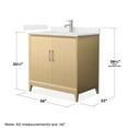 thumbnail image 4 of Janna 36" White Oak Single Vanity Carrara Cultured Marble Top & Nickel Trim, 4 of 5