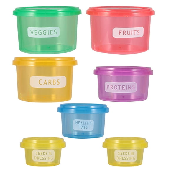 Food Storage Case Yellow For Health Conscious Users Daily Life 7Pcs 3.66x3.66x2.17in