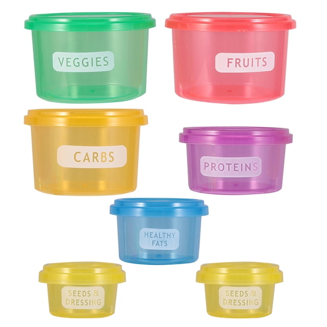 Boîte de Rangement Alimentaire Jaune pour Utilisateurs Conscients de Santé Vie Quotidienne 7 Pcs 3.66x3.66x2.17 Po