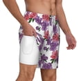thumbnail image 2 of Balery Peonies Mens Swim Trunks Swim Shorts for Men Quick Dry Inseam Beach Shorts with Compression Liner Pocket-3X-Large, 2 of 9
