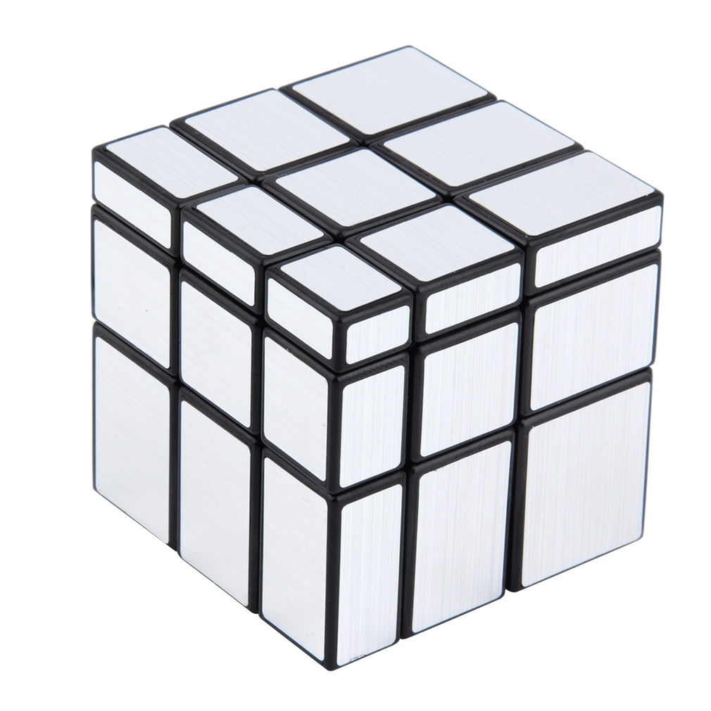 QIYI Top Smooth 3x3 Mirror Block Magic Cube Metallic Brush Silver Sticker Black 