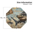 thumbnail image 2 of Naloa Wood Grain Shark Leather Coasters for Drinks, Durable Drink Coasters 4 Set for Tabletop Protection, Luxurious Home Décor and Housewarming Gift ( {designName})Octagon, 2 of 6