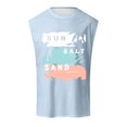 thumbnail image 5 of Beach Tank Tops for Men Sun Salt Sand Graphic Casual Crewneck Sleeveless Shirt Hawaii Tropical Vacation Tops, 5 of 5