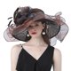 thumbnail image 1 of SAYOO Sombrero de mujer elegante tela de malla plegada con flores adornadas con cornisa ancha SAYOO  moda, 1 of 3