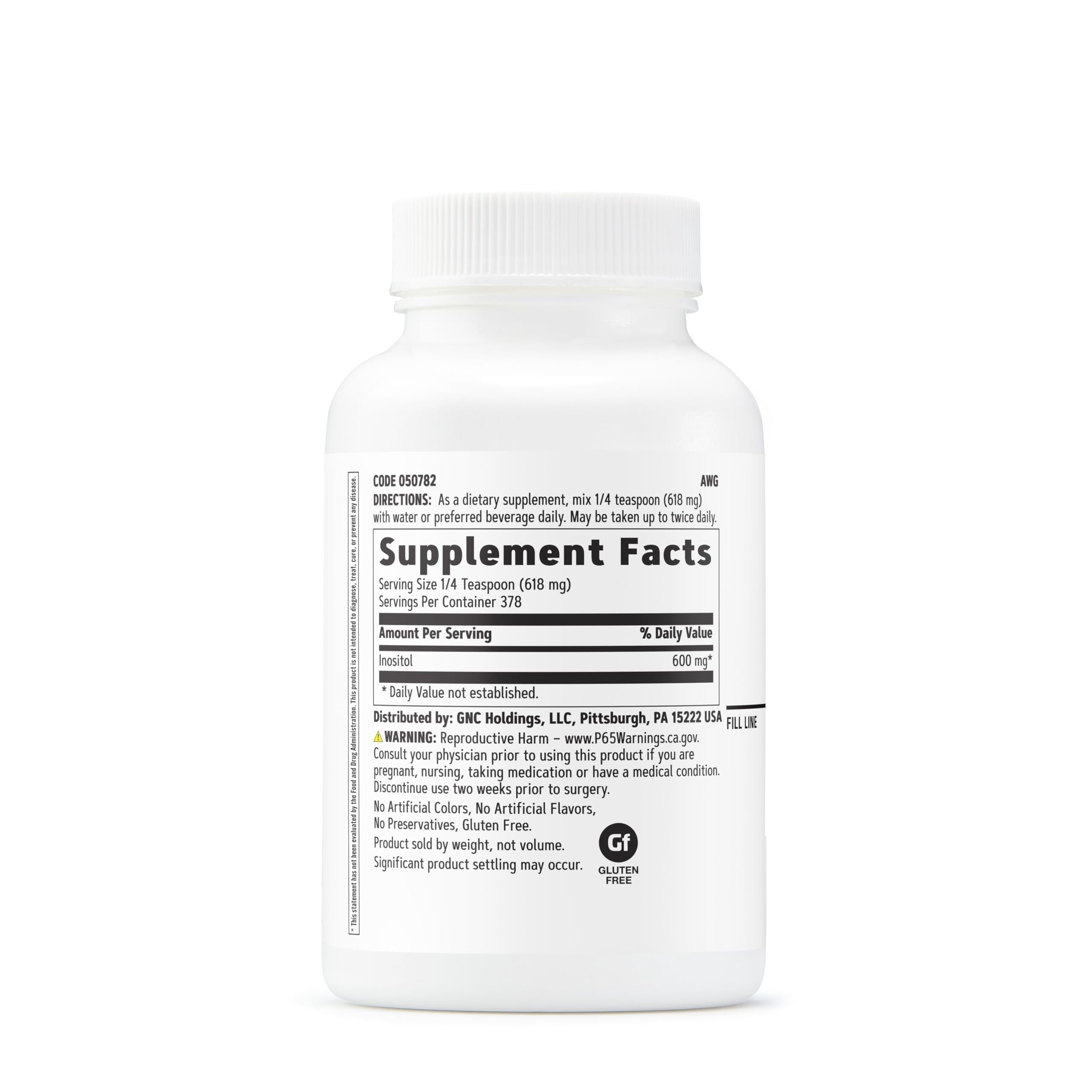 GNC Inositol Powder 600mg, Plays Critical Role in Cell Function and Growth, 378 Servings