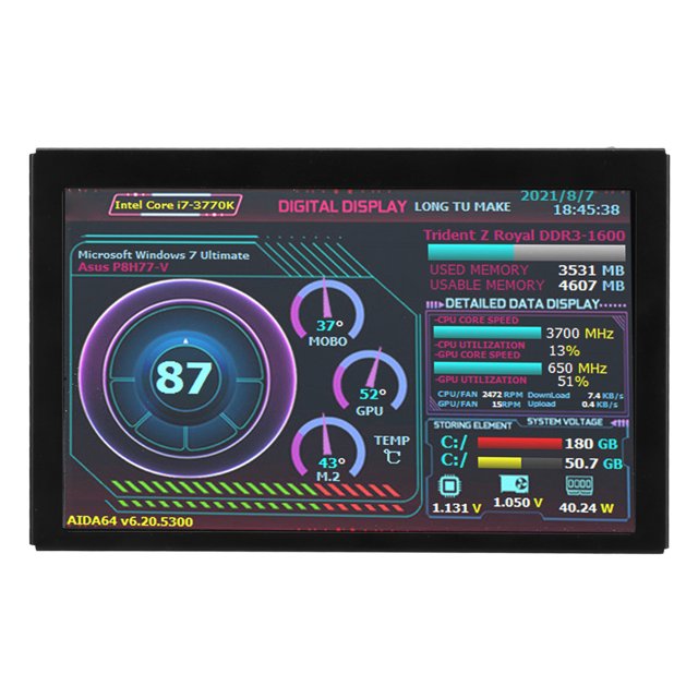 PC Temp Monitor,5in Computer Temp Monitor Computer Temp Monitor IPSUSB Mini Screen Elevate Your Experience