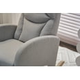 thumbnail image 4 of Nursery Rocking Chair with Two Side Pockets & Adjustable Footrest, Cotton Linen Fabric Rocker with High Backrest, Modern Rocking Accent Chair for Living Room, Bedroom, Light Gray, 4 of 7