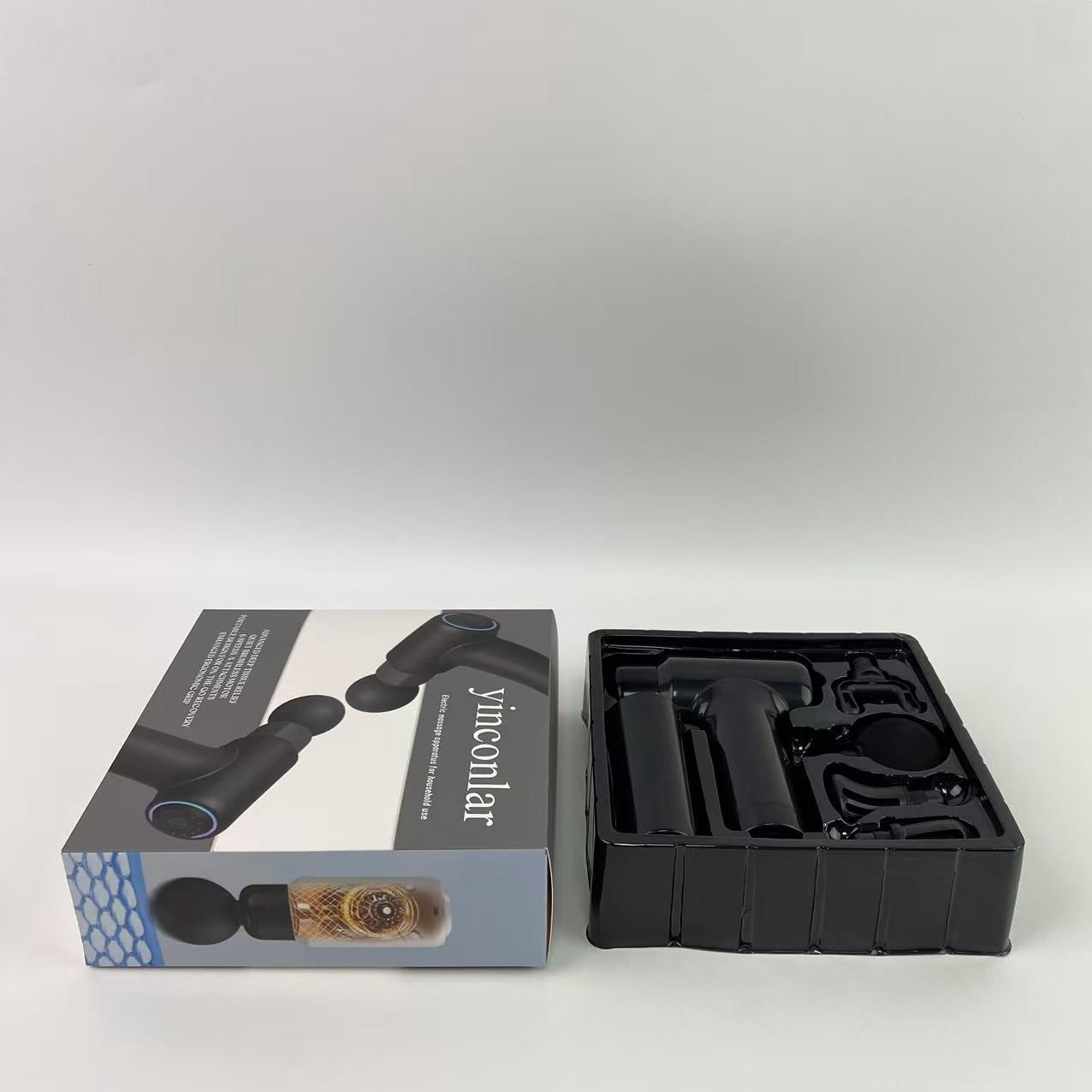 yinconlar Electric massage apparatus for household use,Deep Tissue Massage Gun, 4 Attachments, Quiet Motor, Ergonomic Grip, 6-Speed Lightweight Percussion Massager
