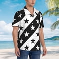thumbnail image 6 of Pattern With Stars Men's 3d Print Casual Button Down Shirts, Novelty Hawaiian Short Sleeves M, 6 of 8