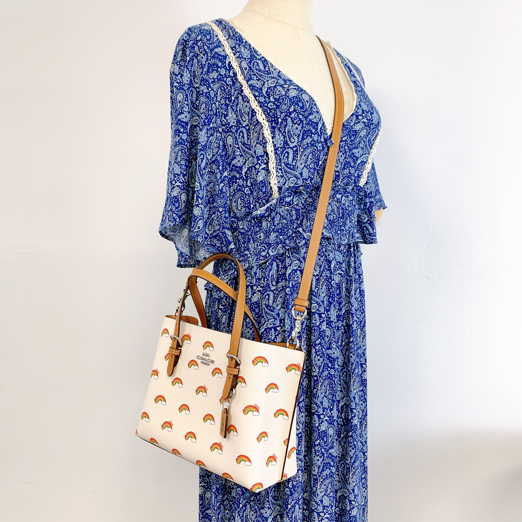Coach CH228 Mollie Tote 25, Signature Chambray Leather Handbag in