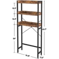 thumbnail image 3 of Homieasy Over-The-Toilet Storage Rack, 3-Tier Bathroom Organizer Shelf Over Toilet, Freestanding Space Saver Toilet Stands with 4 Hooks, Rustic Brown, 3 of 6