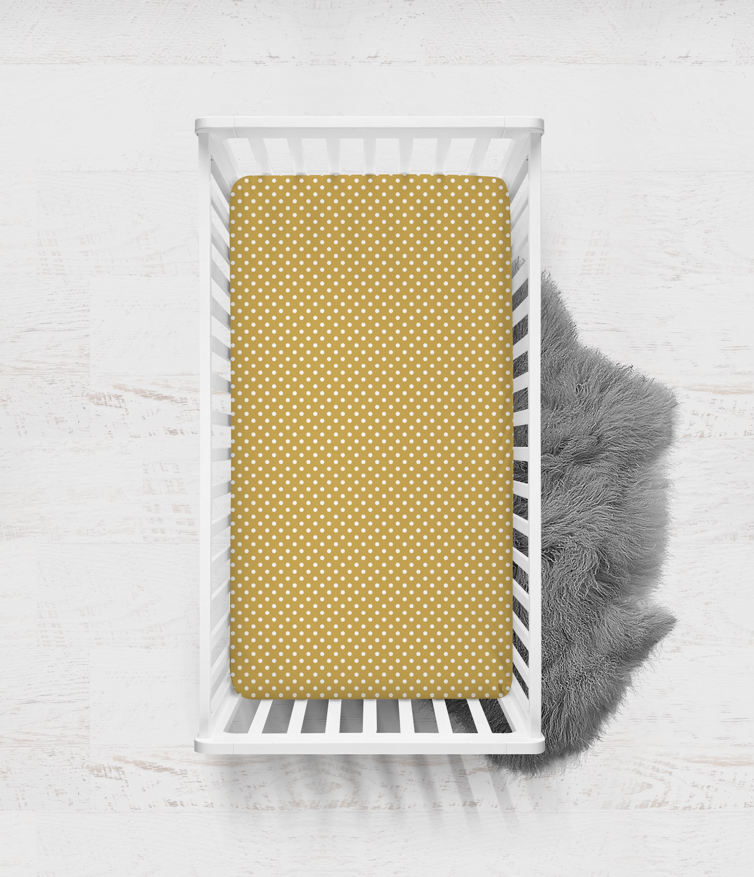 Bacati - Pin Dots Fitted Crib Sheet 100% Cotton Percale,  Available in Multiple Colors