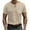 Khaki, variant on Men's Short Sleeved Solid Color Imitation Linen Loose Casual Breathable Men's V-neck Solid Color Short Sleeved V-neck Top/shirt