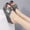 Gray, variant on Jacenvly 2024 New Summer Women Slope Heel Shoes Beach Sandals Roman Casual Slippers Gold Sandals for Women