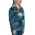 thumbnail image 3 of Lsque Blue Iceberg Leaf Wolf Patten Youth Hoodie Sweatshirt Pullover with Kangaroo Pocket Boys and Girls Hoodie Warm Hoodie for Kids-Large, 3 of 6