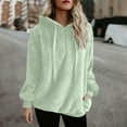 thumbnail image 3 of Women's Long Sleeve Pocket Solid Color Warm Pullover Hooded Sweatshirt Basic Winter Clothing Outfits Fall Clothes, 3 of 8