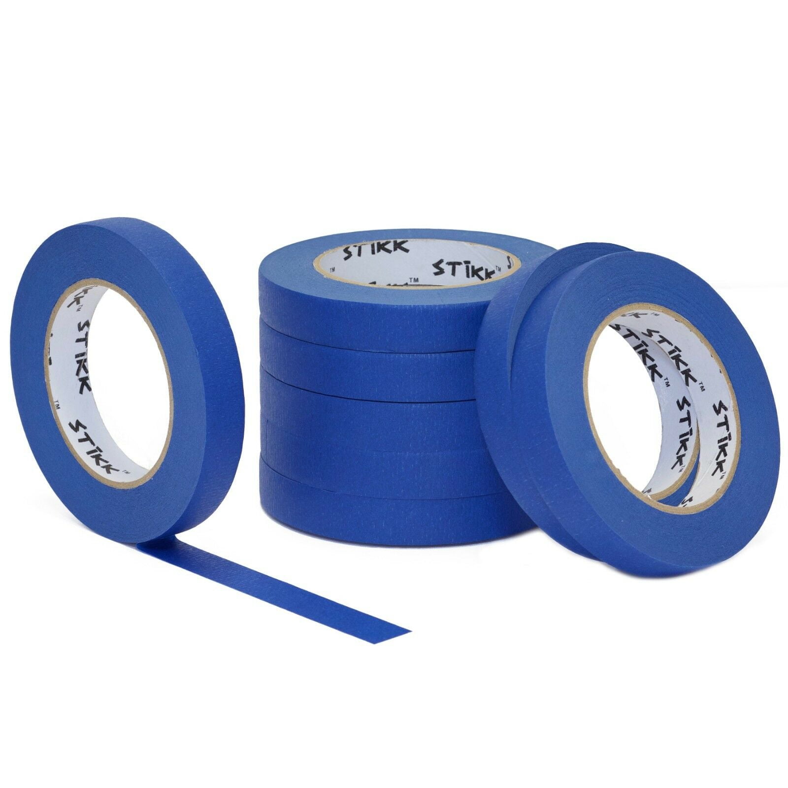 8 Roll Pack 3/4"(.75) x 60 Yard (18mm x 55m) STIKK Blue Painters