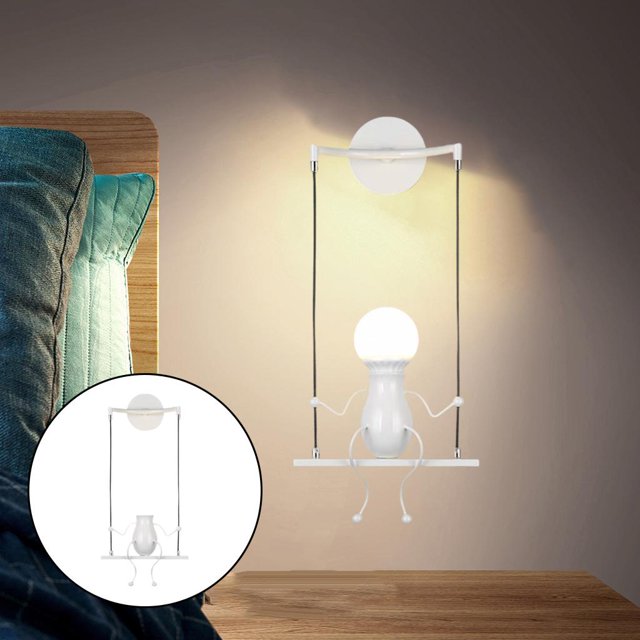 Lámpara de pared para ños Lámpara de pared Lámpara de pared retro americana Dormitorio moderno Lámpara creativa Lámpara de Colco Lámpara de pared People