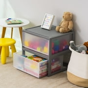 IRIS 47 Qt XLarge Plastic Drawers, Under Bed Storage Bins, Stackable, Modular 2Pk
