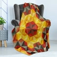 thumbnail image 4 of Modern Art Soft Flannel Fleece Blanket, Psychedelic Design with Geometric Diagonal and Fractal Star Dotted Design Image, Cozy Plush for Indoor and Outdoor Use, 60" x 80", Multicolor, by Ambesonne, 4 of 5