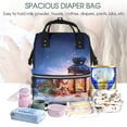 thumbnail image 5 of Xecao Lantern On Snow With Christmas print Large Capacity Nappy Bag is a multi-functional waterproof travel backpack, perfect as a nursing bag or mummy backpack for women, 5 of 6