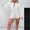 White, variant on GILIGEGE Linen Sets for Women 2 Piece Summer Women's Shirt Side Slit Long Shirt with Shorts Suits Elegant Lady Pure Color Short Sleeved Shirt Suit Button Down Shirts and Shorts Beach Outfit Sets