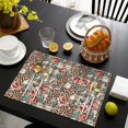thumbnail image 4 of Pioneer Flower Floral Print Pattern Summer Placemats Table Placemats Set Of 4-Linen Kitchen Washable Placemats Table Mats 12x18 Inch Non-Slip Heat Resistant, 4 of 6