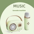 thumbnail image 3 of Altavoz Portátil Inalámbrico Bluetooth con Karaoke y Micrófono, Radio FM, Minicaja de Sonido, Columna Pequeña para Música, MP3, Color Verde., 3 of 5