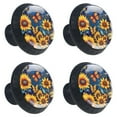 thumbnail image 2 of 4 Pcs Sunflower Butterfly Knobs for Kitchen Cabinet Cupboard Dresser Bookcase Drawer Pulls Handles Round Home Decor, 2 of 8