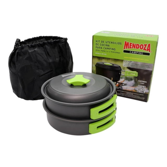 Utensilios Cocina Kit 8pzs Sarten Olla Acampar Pesca Mendoza Mendoza MC-032
