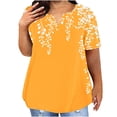 thumbnail image 1 of Offre à Durée Limitée Iumwxz Tunique Tendance Décontractée Grande Taille Ourlet Arrondi Blouses T-Shirts pour Femmes Tunique à Motif Floral Hauts Manches Courtes Col Rond Blouse pour Femmes Économies Tenue Décontractée Quotidienne, 1 of 5
