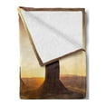 thumbnail image 2 of Landscape Soft Flannel Fleece Throw Blanket, Iconic Buttes in Monument Valley Arizona Utah Landmarks National Parks of USA, Cozy Plush for Indoor and Outdoor Use, 50" x 70", Multicolor, by Ambesonne, 2 of 5