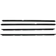 Door Window Belt Weatherstrip - 4 Piece - Compatible with 1981 - 1988 Chevy Monte Carlo (without Reveal Molding) 1982 1983 1984 1985 1986 1987