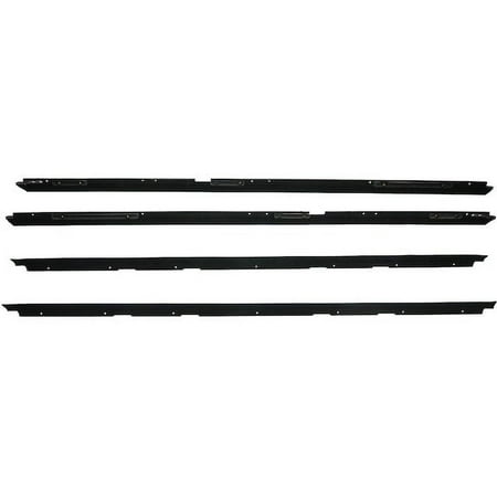 Door Window Belt Weatherstrip - 4 Piece - Compatible with 1981 - 1988 Chevy Monte Carlo (without Reveal Molding) 1982 1983 1984 1985 1986 1987