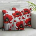 thumbnail image 3 of RUIYC  Poppy Flower Throw Pillow Cover Vintage Red Poppy Flower Decorative Rectangular Pillowcase for Sofa and Bed Couch, 3 of 5